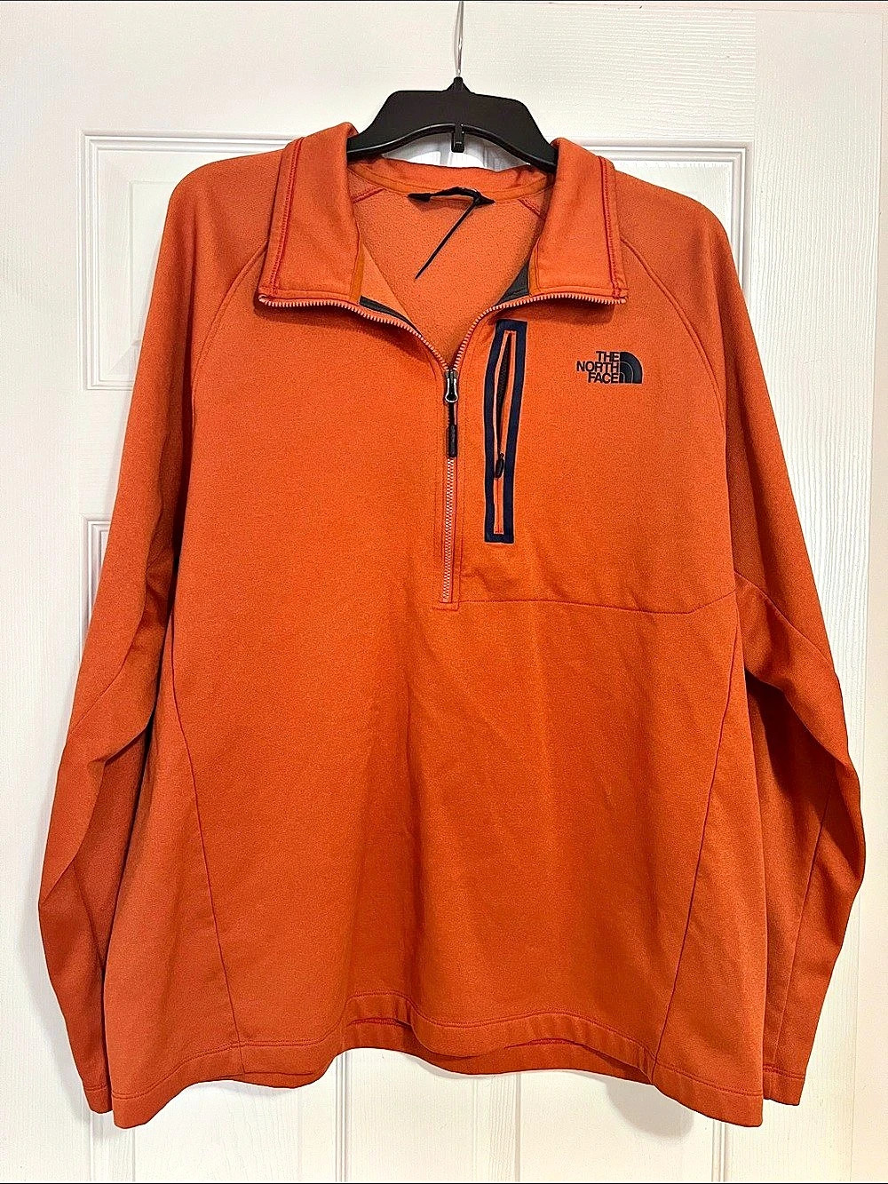 The North Face Orange Fleece Pullover Size Medium Like New